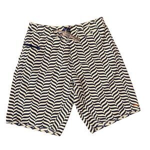 Patagonia Wavefarer Boardshorts Men’s Size 36 Yellow Navy Wave Pattern